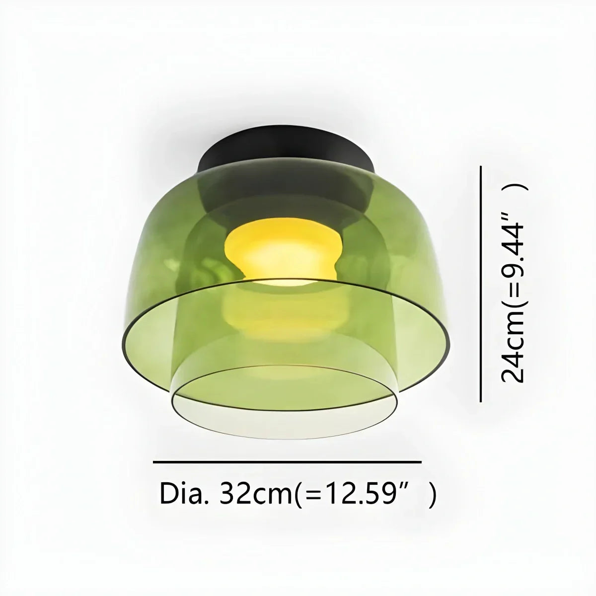Colored Glass Ceiling Light for Bedroom ByMagi