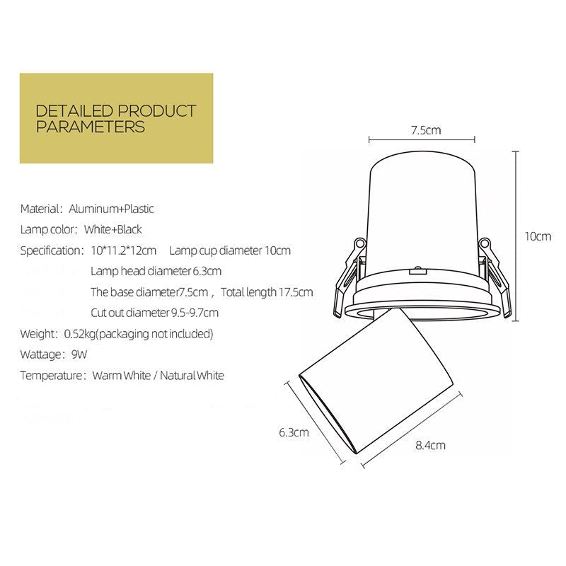 LED Retractable Spotlights for Modern Home Lighting ByMagi
